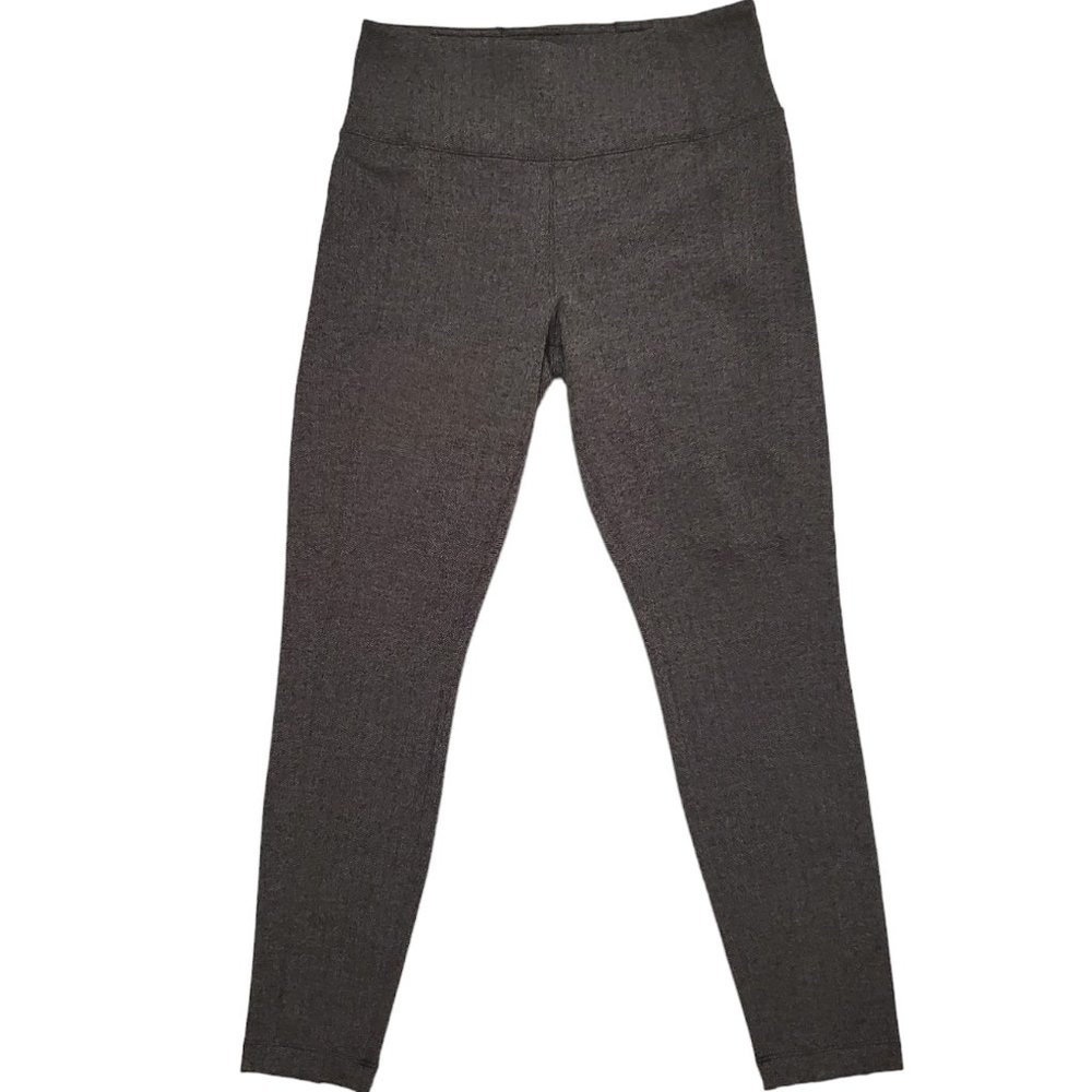 Athleta Sz Sm (Unstretched Meas 26x25 11") Delancey Herringbone Gray Tights A17